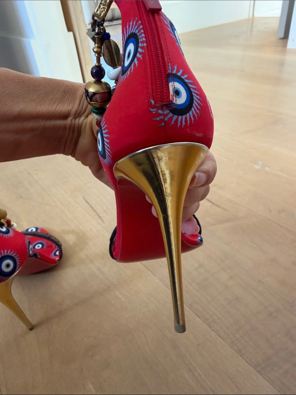Christian Louboutin Red Satin Limited Edition Konstantinella Heels 38
